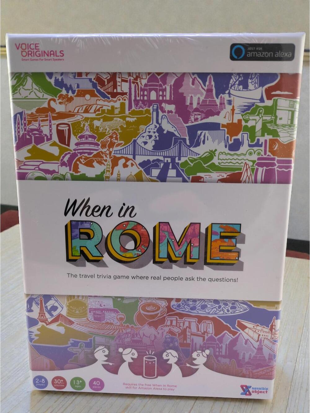 When In Rome Board Game NIB Travel Trivia Voice Originals Alexa Required